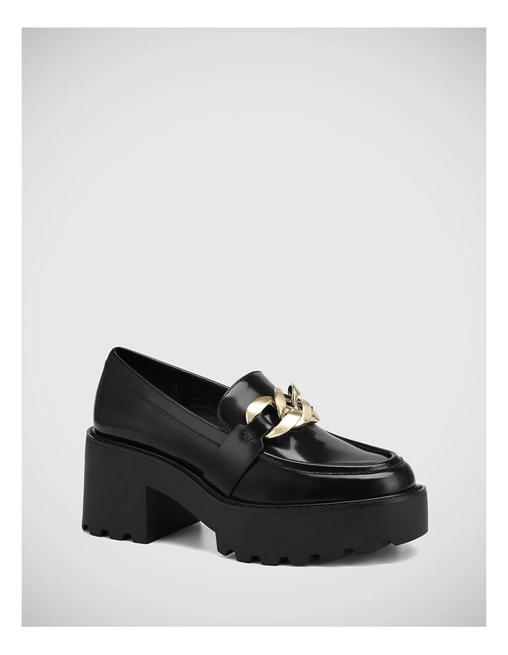 Sophia Leather Loafer in Black