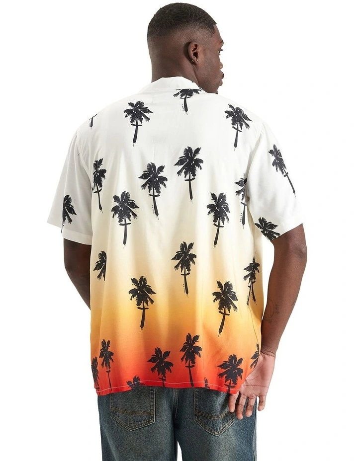 Guff Relaxed Resort Shirt in White/Orange