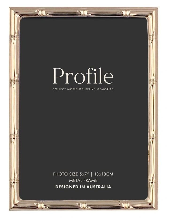 Bamboo Metal Photo Frame 4x6" in Rose Gold
