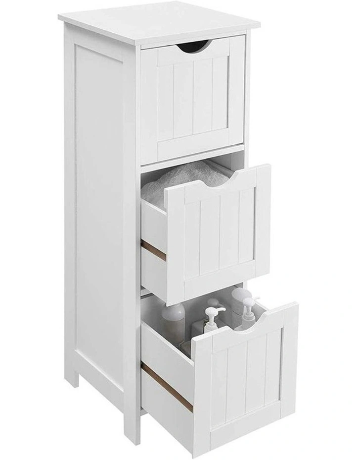 Floor Cabinet with 3 Drawers in White