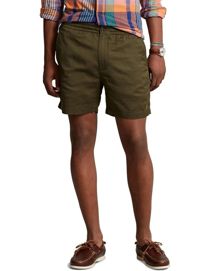 6-Inch Polo Prepster Linen-Blend Shorts in Green