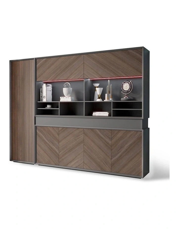 Armando Display Unit 2.6m in Hazelnut/Grey