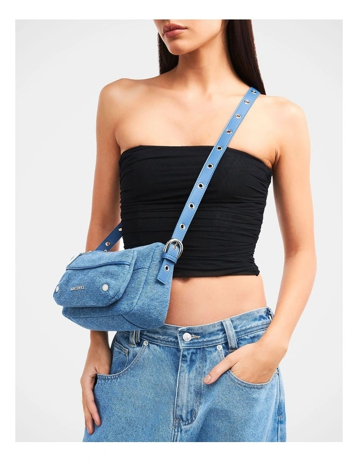 The Jacques Denim Shoulder Bag in Blue