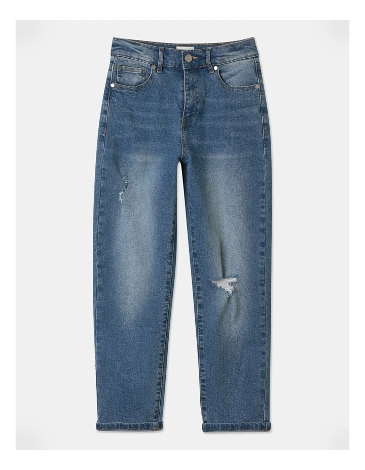High Rise Mom Jean in Denim