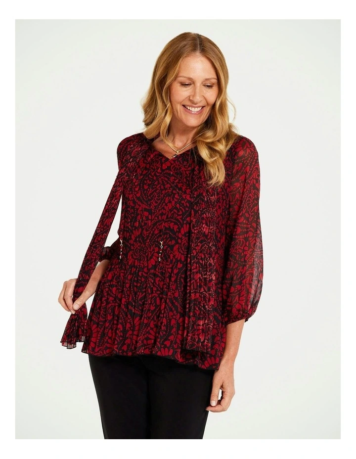 Trafalgar Plisse Top in Multi