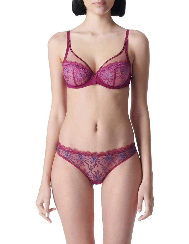 Singuliere Full Cup Plunge Bra in Purple