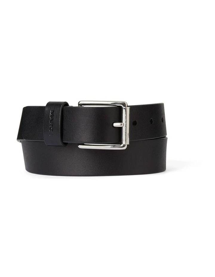 Oscar Leather Jeans Belt in Black