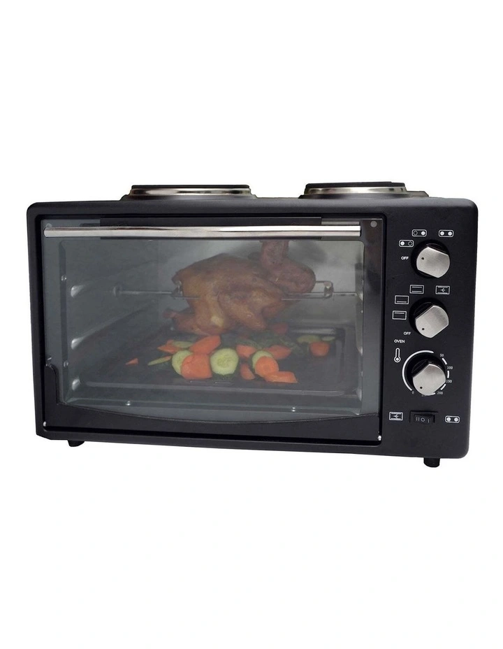 Portable Oven with Rotisserie Cooking in Black