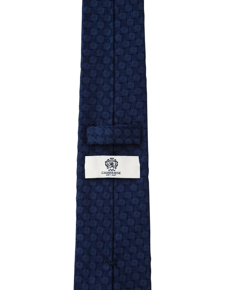 Rattan Weave Silk Tie in Navy