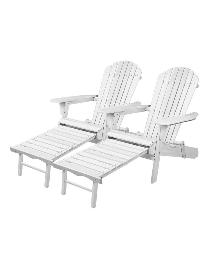 Outdoor Sun Patio Furniture Lounger Beach Chair Adirondack in White