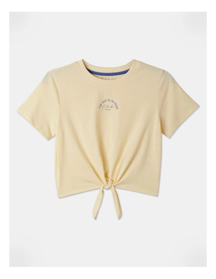 Essentials Tie Front Tee in Yellow