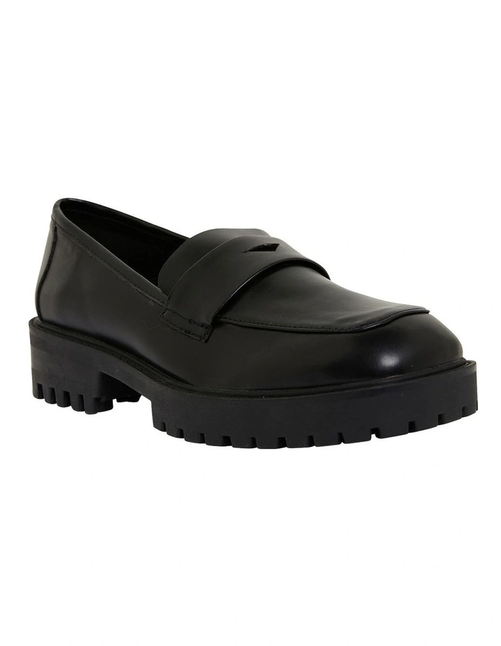 System Black Smooth Flat Shoes