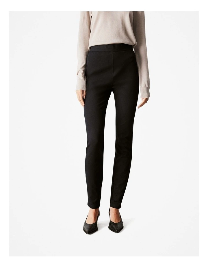 Cotton Blend Bi-stretch Legging in Black