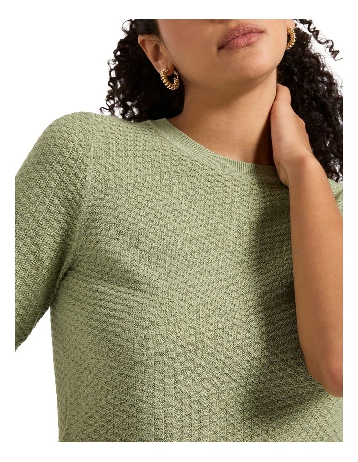 Shimmer Holiday Knit Top in Olive