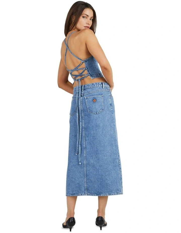 99 Low Maxi Skirt in Mid Vintage Blue
