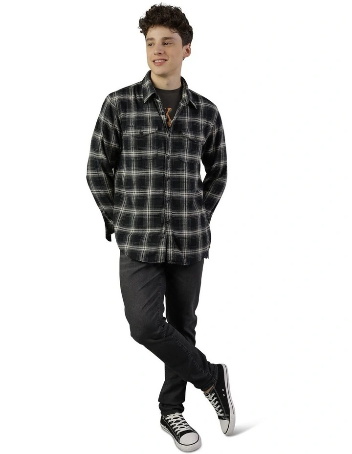 Super Soft Flannel Shirt in True Black