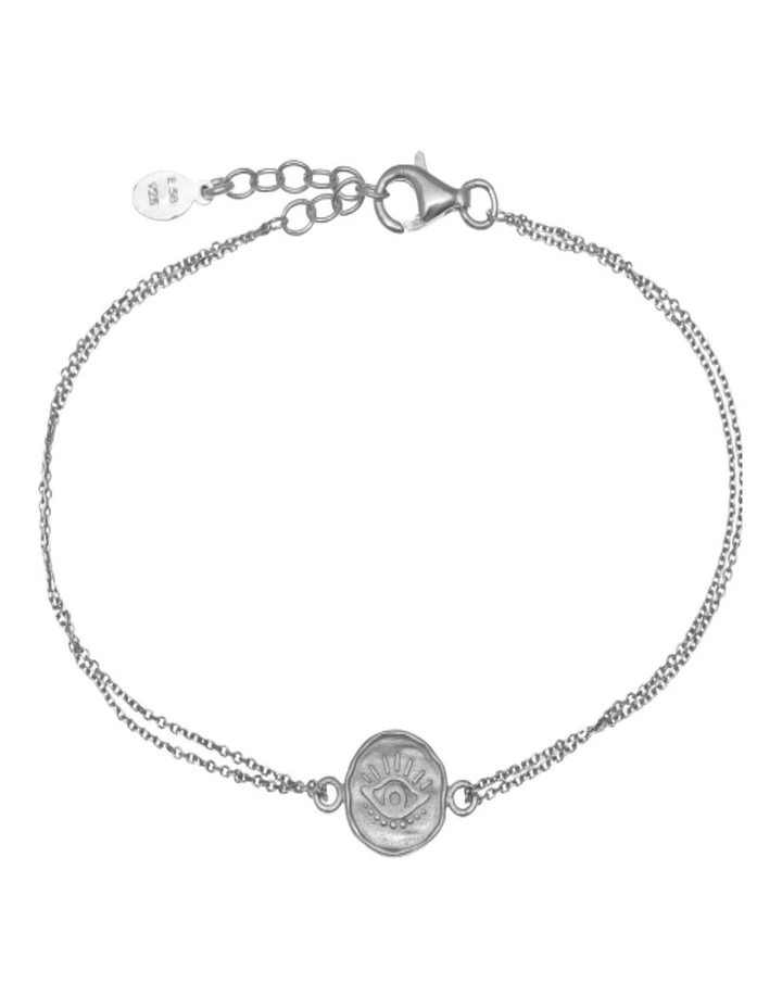 Funky Metal Symbolic Eye Bracelet in Silver