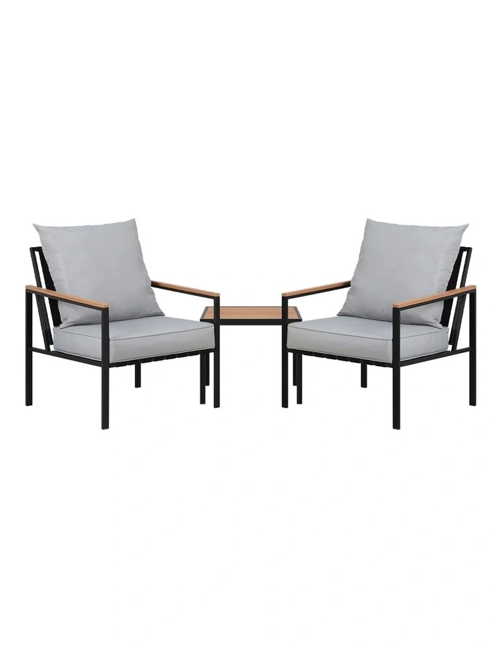 Lounge Setting Bistro 3 Piece Set in Black