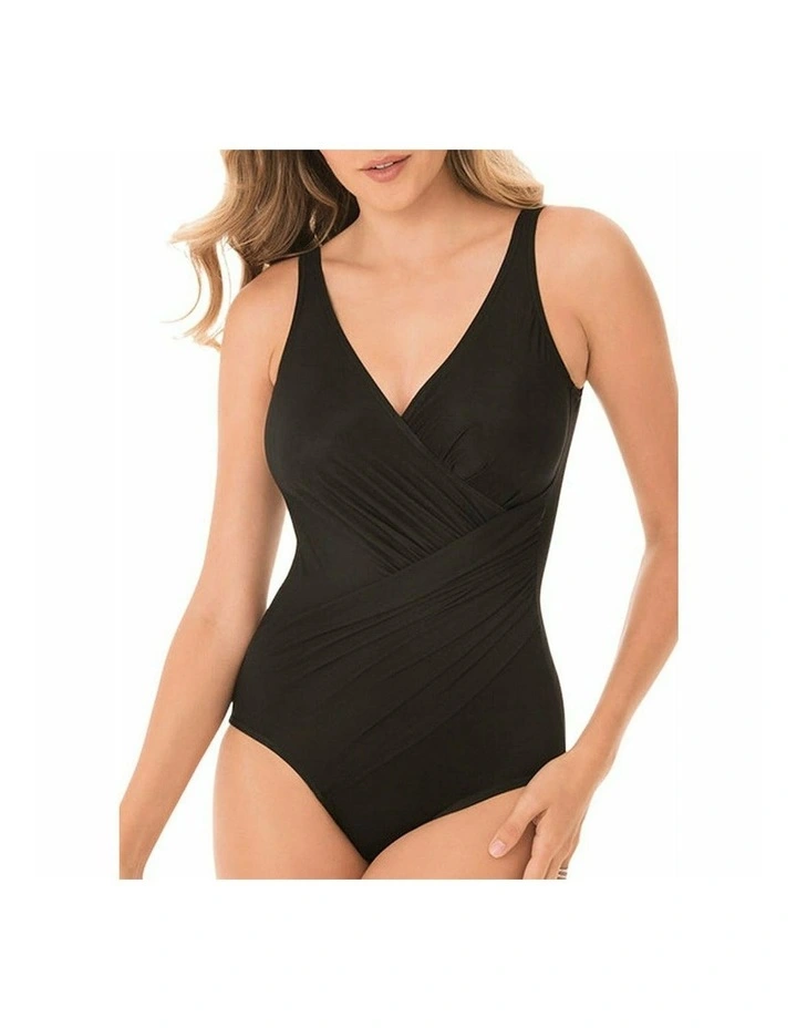 Oceanus Underwired Shaping Swimsuit E Cup in Black