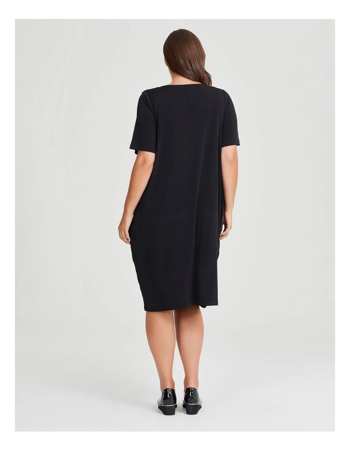 Luna Tulip Midi Dress in Black