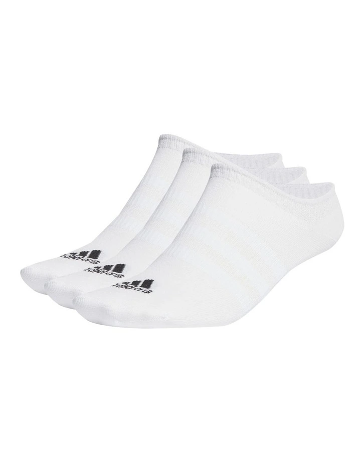 Thin and Light No-Show Socks 3 Pack in Black/White