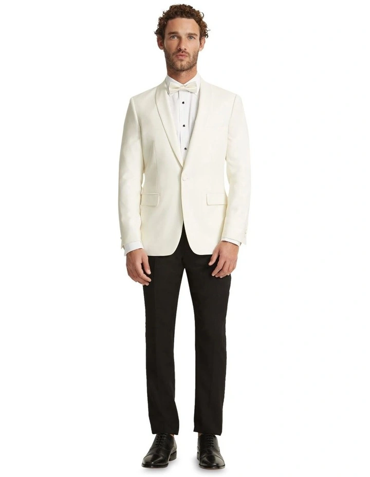 Shawl Neck Dinner Suit Jacket in Cream