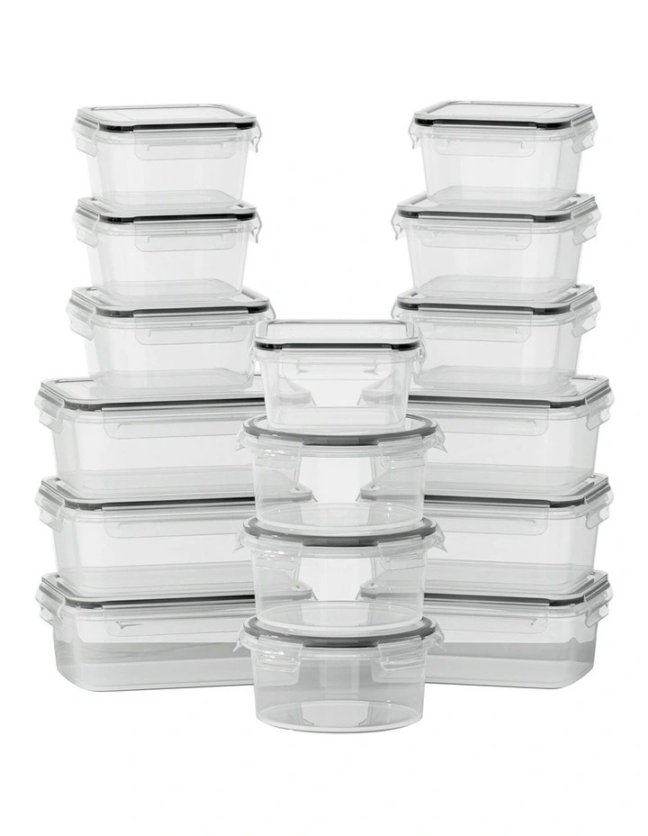 Cereal Dispenser Food Storage 16 Piece in White/Black