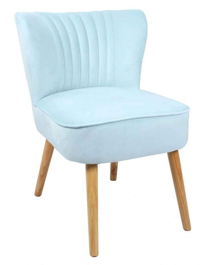 Caelin Velvet Accent Chair in Sky Blue