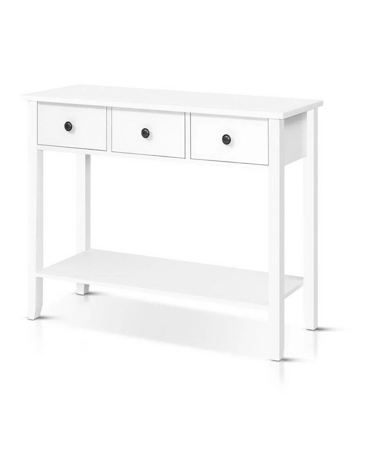 3 Drawers Console Table 100cm in White