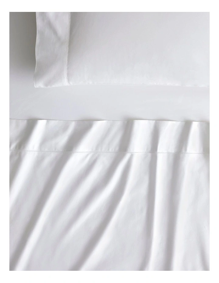 1000TC Cotton Sateen Sheet Set Multi Depth in Snow