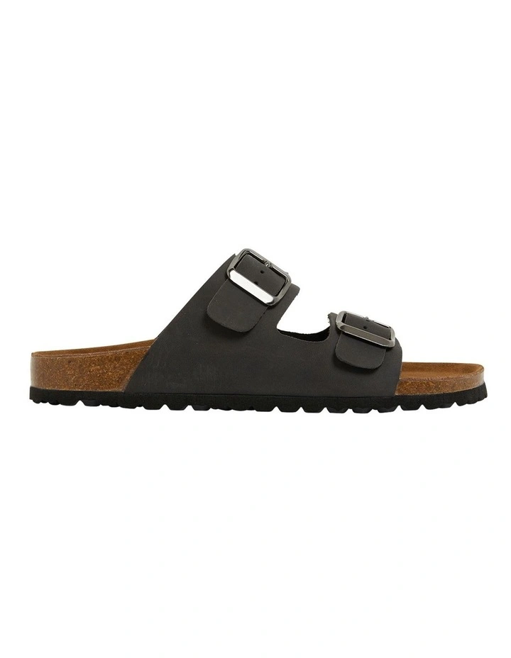 Florida Black Oily Nubuck Sandals