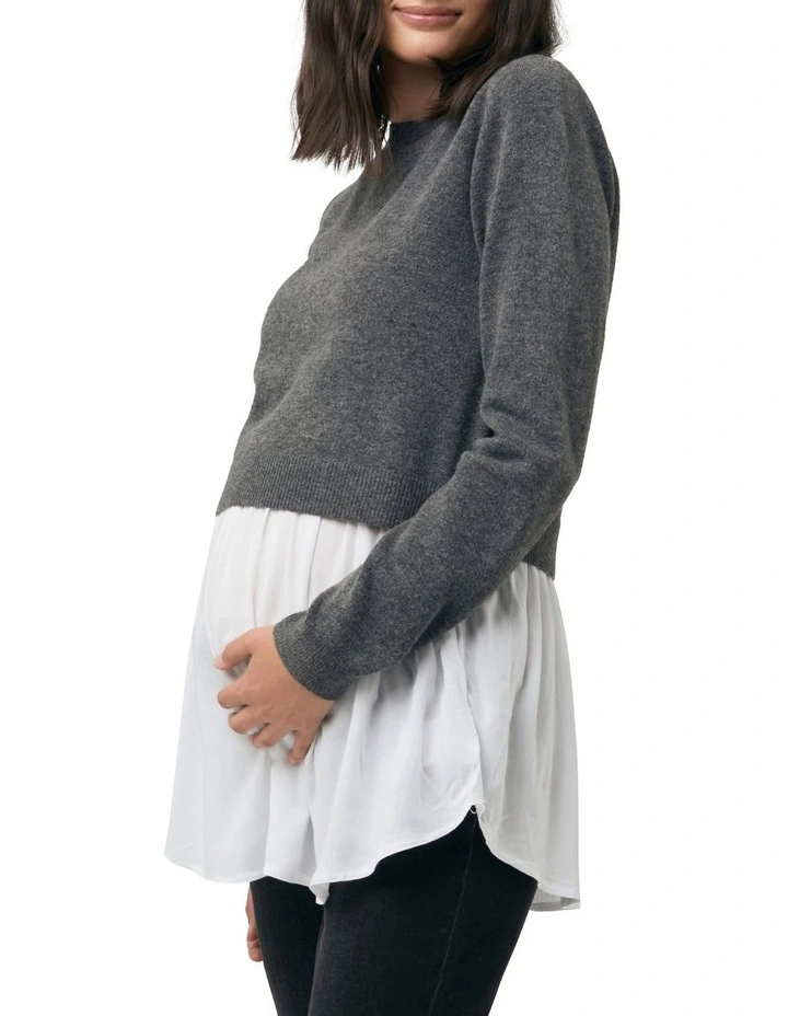 Sandy Detachable Nursing Knit Charcoal Marle