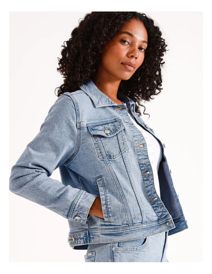 Organic Blend Denim Jacket in Light Blue