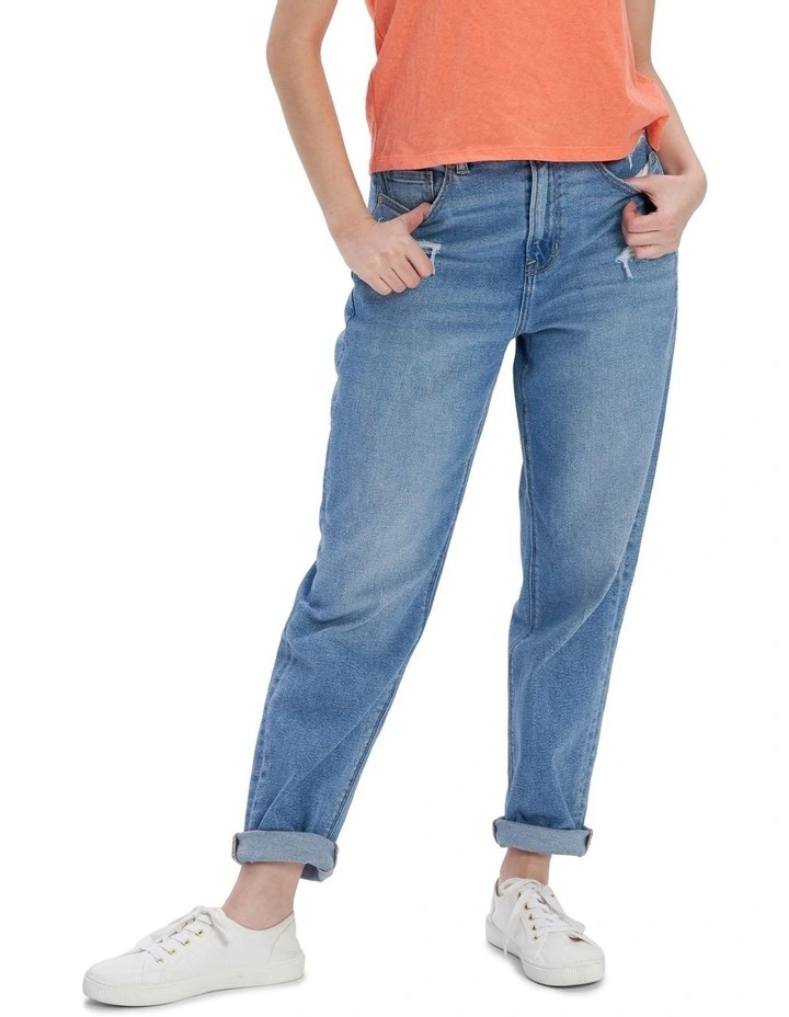 Stretch Mom Straight Jean in Easy Breezy Blue