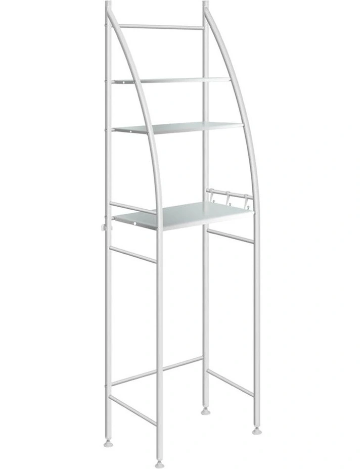 3 Tier Over Toilet Storage Shelf Rack Stand in White