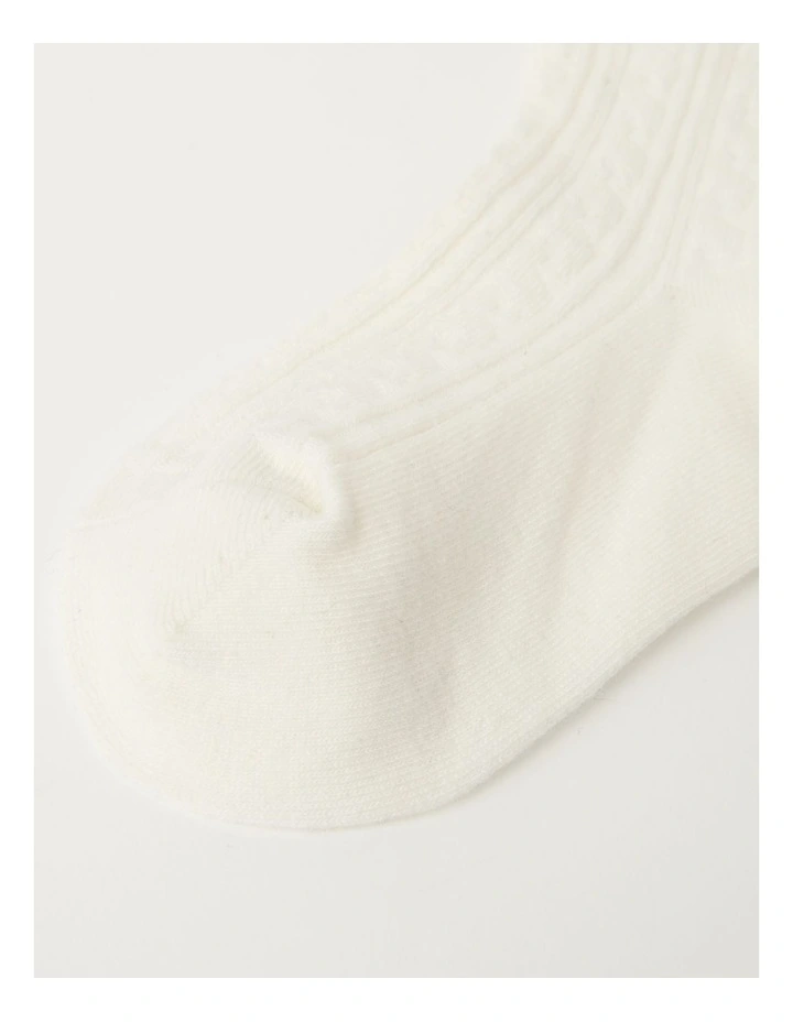 Cable Knit Tights (3-8 Years) in White
