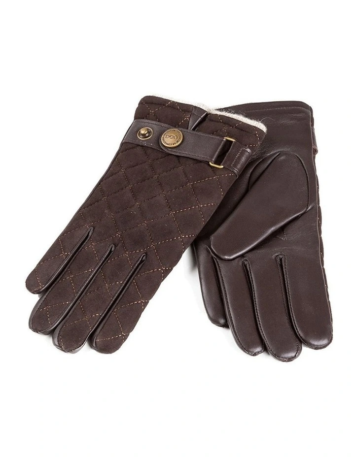 Ugg Ladies Quilted Glove in Chocolate