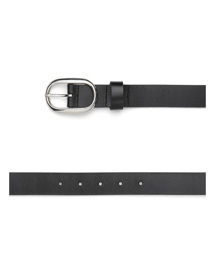 Kumru Leather Belt in Black