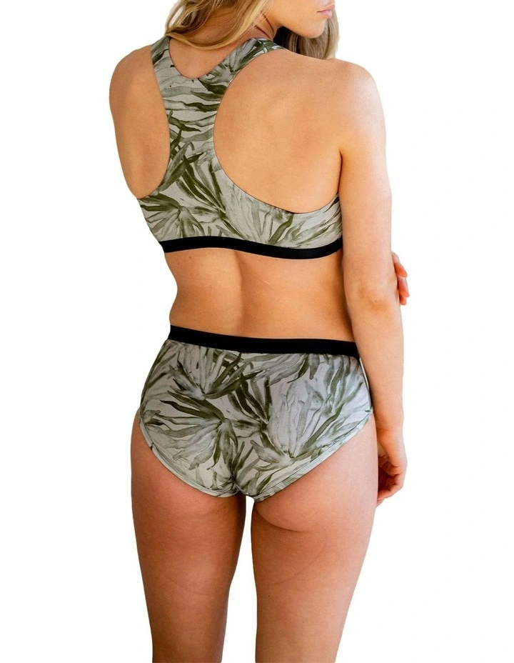 Fan Palm Sage Bra in Green
