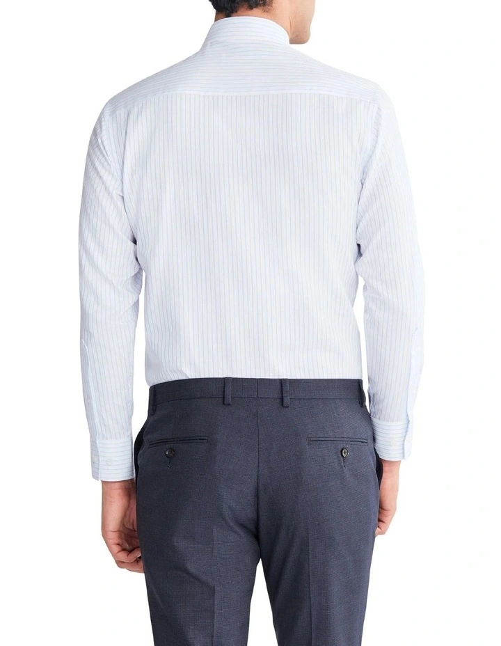 Slim Long Sleeve Dobby Stripe Shirt in Sky