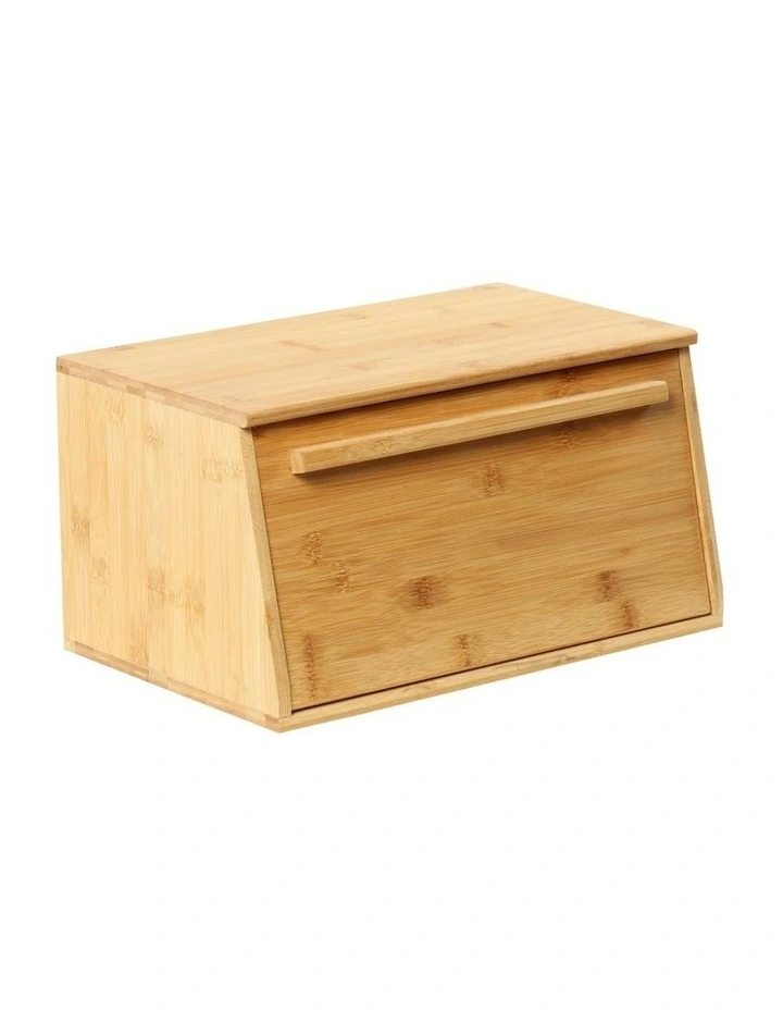 Bamboo Bread Box With Lid 24x38x20cm in Natural Brown