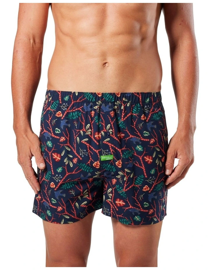 Men's Night Birds Bamboo Boxer Shorts in Navy
