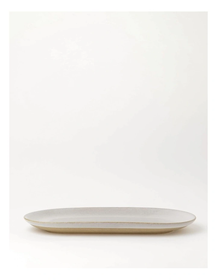 Esperance Wiped Edge Oblong Platter in White/Sand