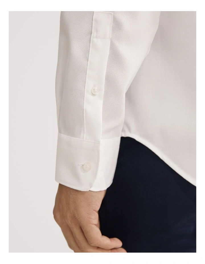 Regular Fit Textured Travel Shirt in White