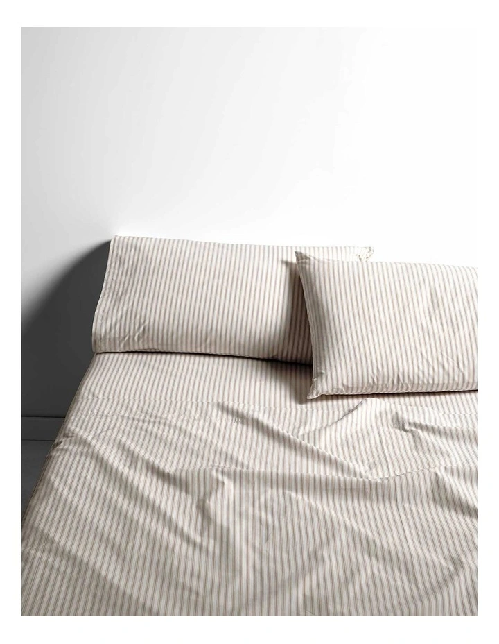 Ticking Stripe Sheet Set in Natural