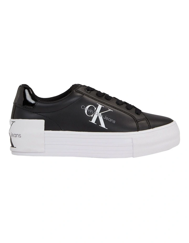Leather Platform Sneakers in Black