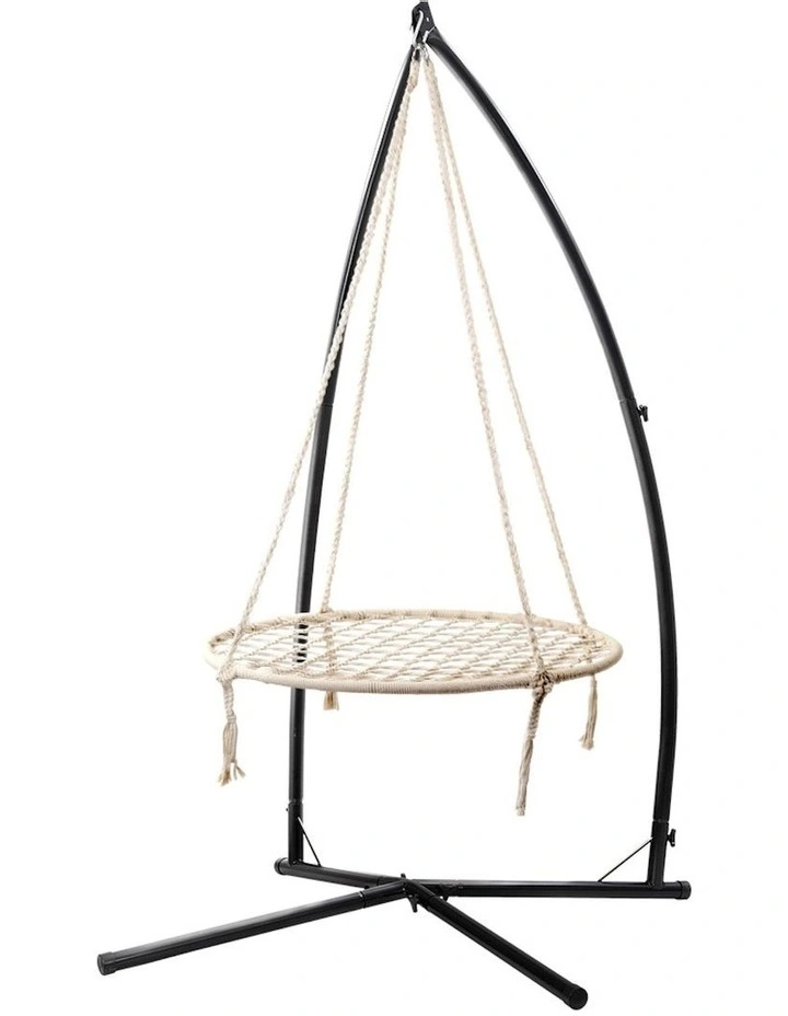 Outdoor Hammock Swing Chair with Steel Stand 100cm in Multi