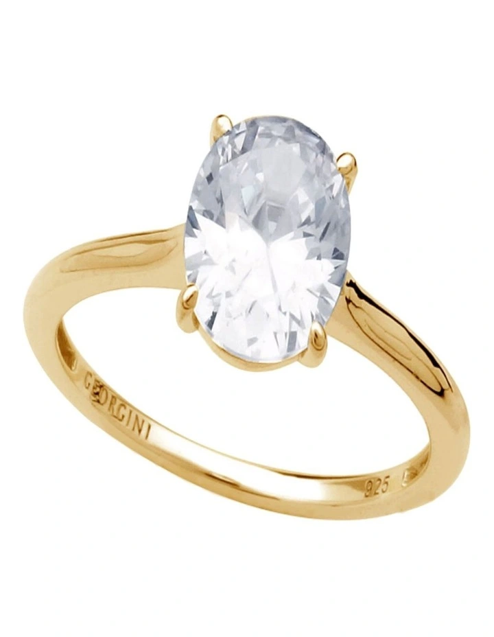 Christmas Journey Ellipse Ring in Gold Size 8