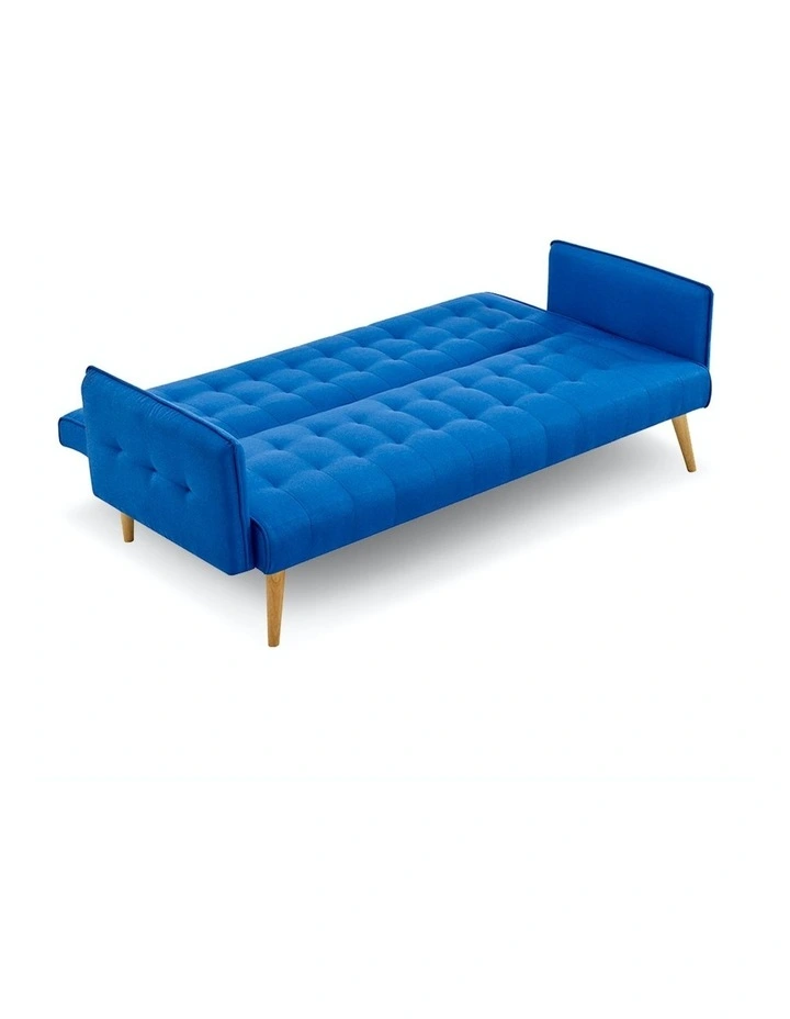 Sarantino 3 Seater Modular Linen Fabric Sofa Bed Couch Furniture Armrest Blue