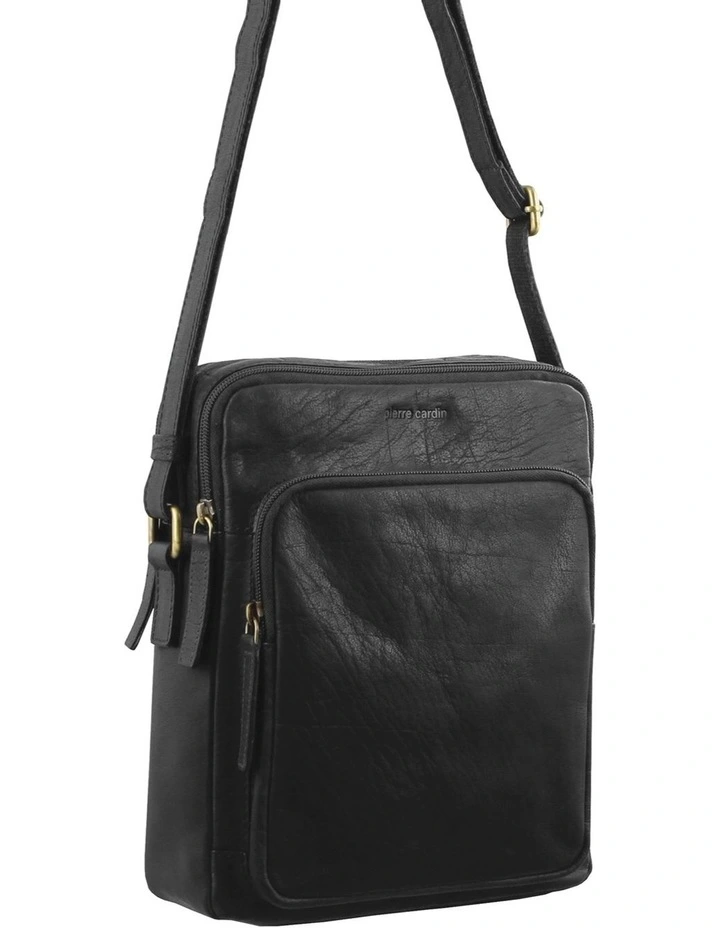 Leather Cross-Body Bag in Black